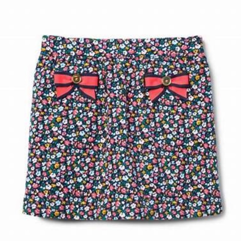 New Janie and Jack Floral Bows Corduroy Skirt Size 8